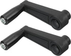 2Pcs 10x105mm (Dia x L) Revolving Handwheel Machine Handle, Universal Lathe Crank Grip Replacement for Industry Lathe Milling Grinding Machine, Black (Round Hole)