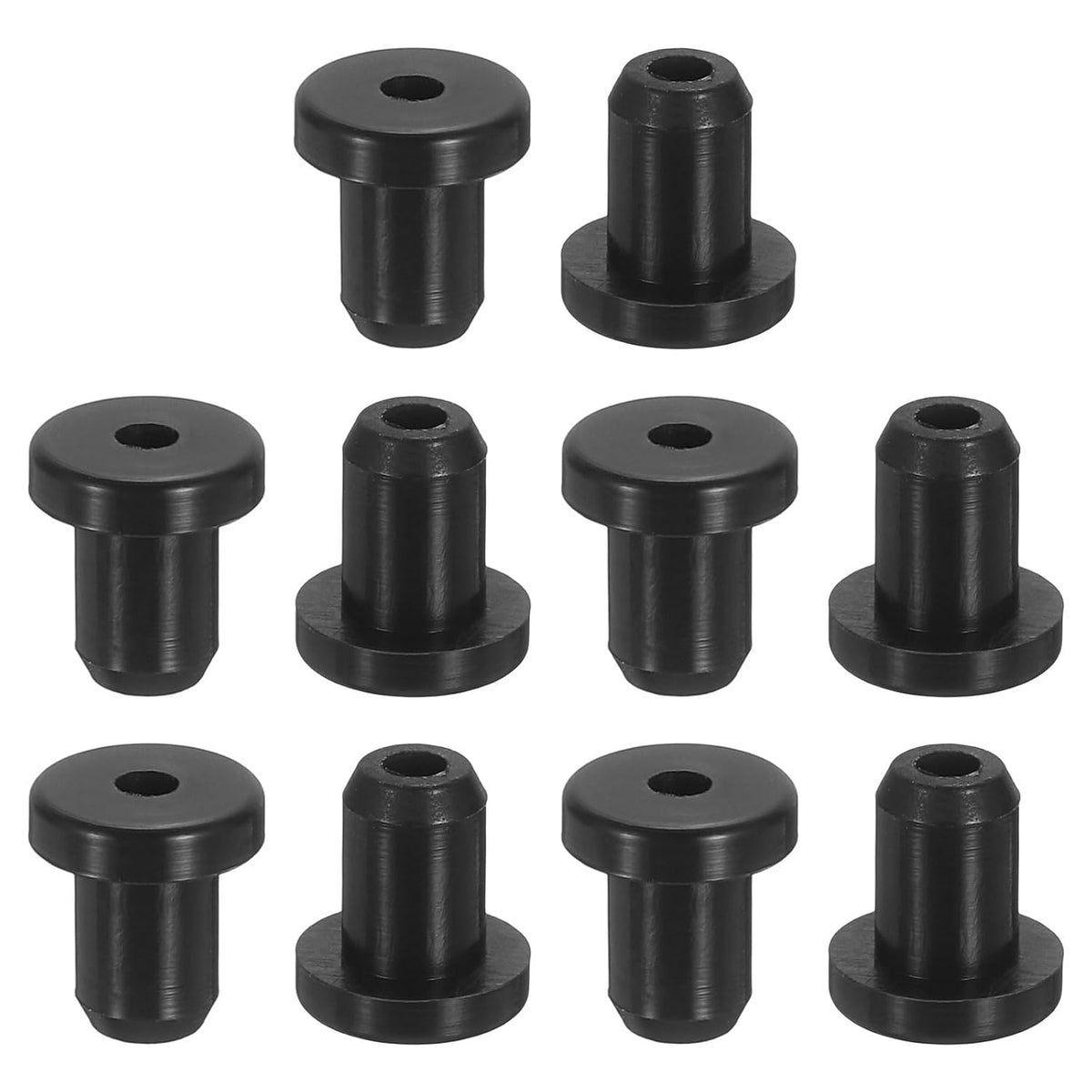 28Pcs Rubber Grommets 4mm Drill Hole, 2mm ID Hole Top Hat Grommet Black Silicone Rubber Hole Plug Gasket for Wiring, Automotive