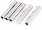 M8x40mm Metric 304 Stainless Steel Hex Socket Set Flat Point Grub Screws Silver Tone for Towel Rack Door Knob 5pcs