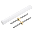2Pcs 100mm Tr8x4 Lead Screw with Brass Nut (Acme Thread, 2mm Pitch, 2 Starts, 4mm Lead), 304 Stainless Steel Screw Bar Printer Upgrade Parts with Plastic Packaging Tube, Silver