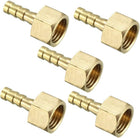 Brass Barb Hose Fitting Connector Adapter 6mm Barbed X G1/4 Female Pipe 5pcs