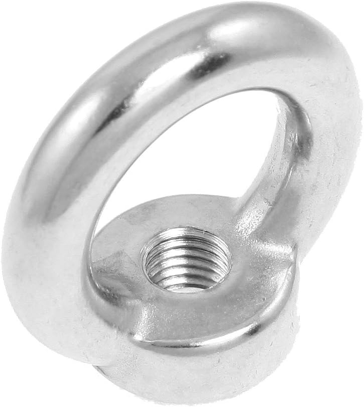 Lifting Eye Nut M12 Female Thread 304 Stainless Steel Round Shape for Rope Fitting Pack of 1
