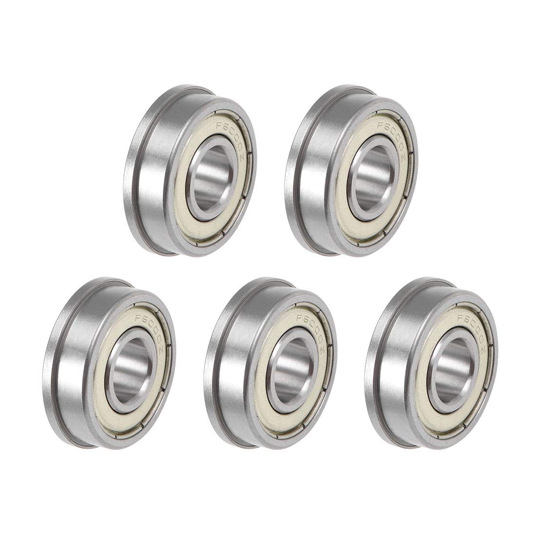 F6000ZZ Flanged Ball Bearing 10x26x8mm Shielded Chrome Steel Flange Rip Bearings 5pcs