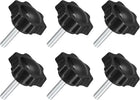 6Pcs M6 x 25mm Star Knobs, Plastic Hex Shaped Clamping Knob Screw Hand Tightening Replacement Knob for Umbrella Base Replacement knob