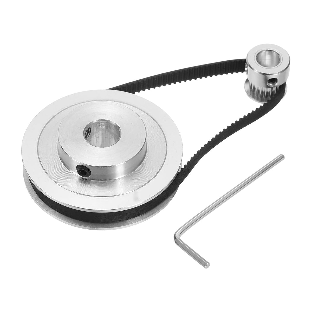GT-2 Synchronous Wheel 20&80 Teeth 8&12mm Bore, Aluminum Alloy Timing Pulley Wheel with 1Pcs Length 250mm, Width 6mm Belt for 3D Printer, CNC Machine (20-80T-8&12B-6)