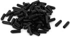 3.5mm Inner Dia Rubber Hose End Cap Screw Thread Protector Cover Black 100pcs