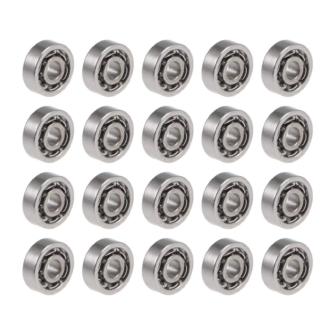 681 Deep Groove Ball Bearings 1mm Inner Dia 3mm OD 1mm Bore Open Type Chrome Steel Z2 20pcs