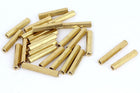 M3 x 25mm Female Threaded Brass Hex Standoff Pillar Spacer Nut 25pcs