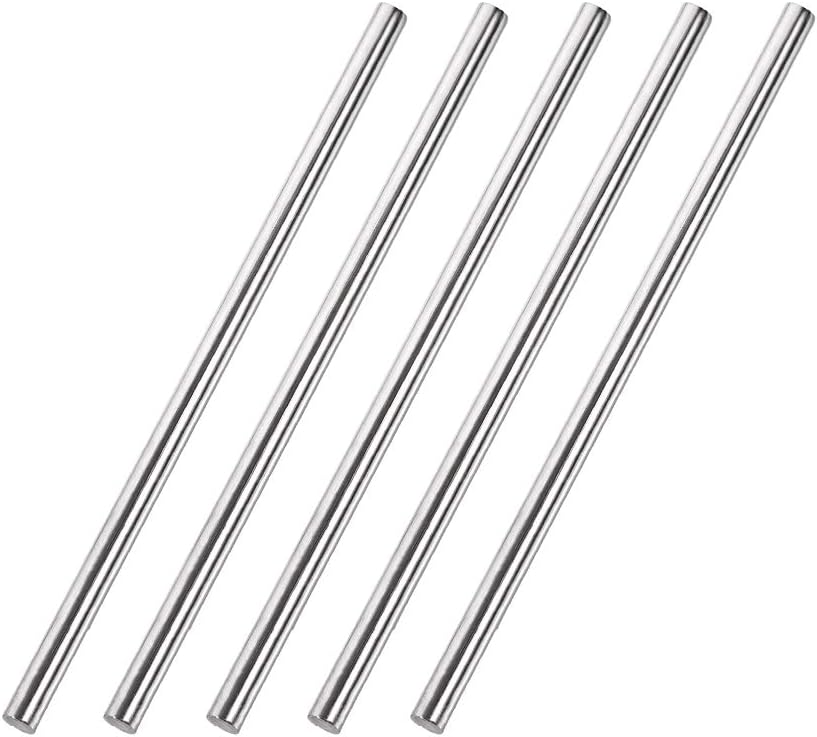 5mm x 150mm 304 Stainless Steel Solid Round Rod for DIY Craft - 5pcs