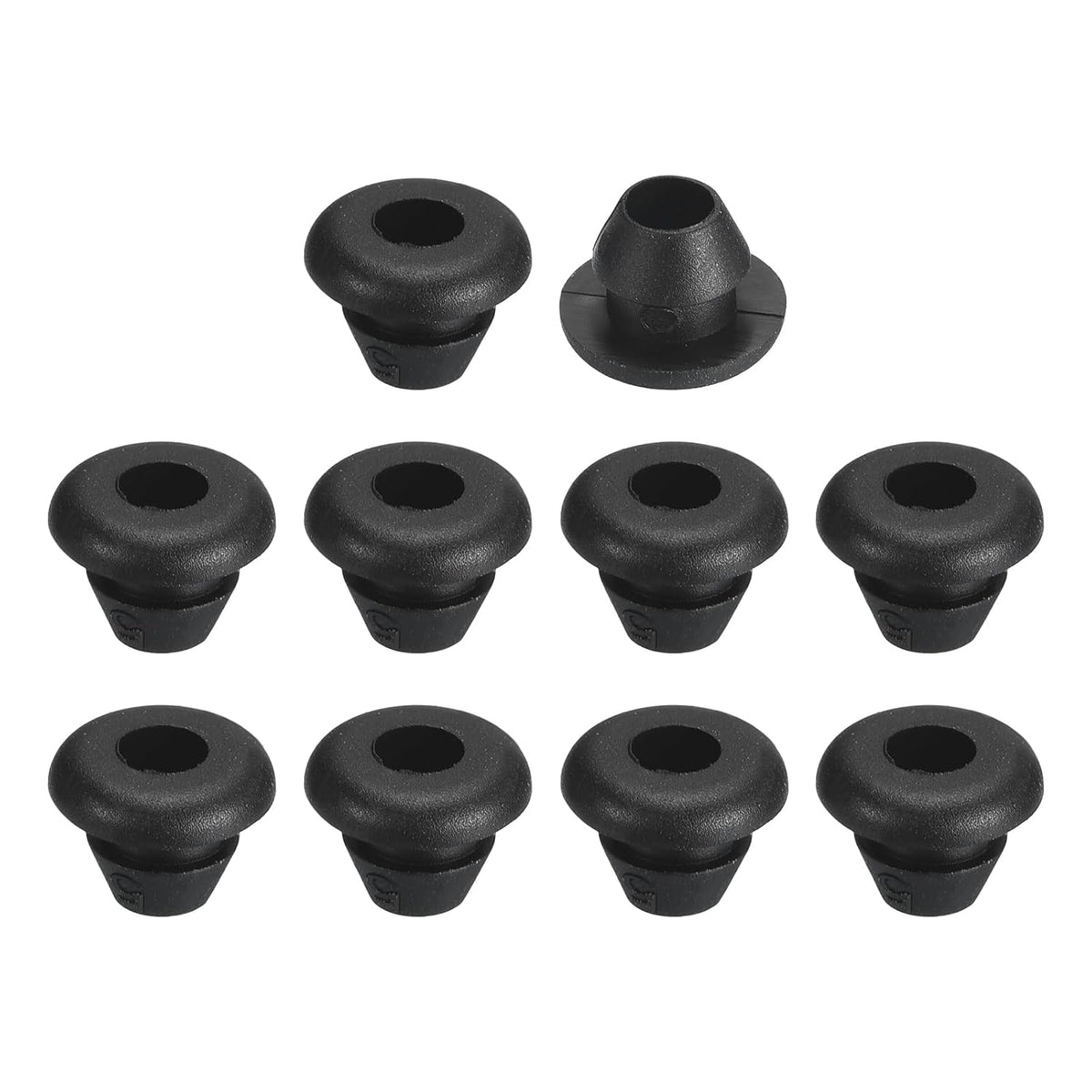 70 Pcs Rubber Grommets, 3mm ID 5mm Drill Hole Double Sided Hollow Firewall Hole Plugs Round Electrical Wiring Gasket, Black