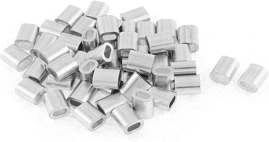 a15121900ux1499 Wire Rope Aluminum Sleeve 2Mm steel Wire Rope Aluminum Fittings Loop Ferrules Sleeves 50 Pcs