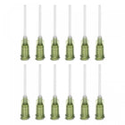 20 Pcs 14G Plastic Dispensing Needles, 1" PP Glue Needle Tube Blunt Luer Lock Tips with PP Flexible Needle for Liquid Glue Gun, Olive