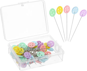 Straight Pins 200pcs Multicolor Straight Quilting Pins Button Head Sewing Pins for Dressmaker, DIY Craft, Sewing Project