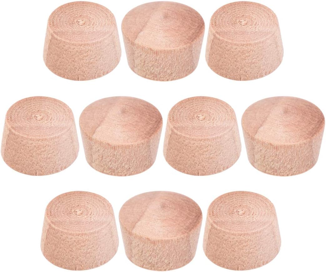 Wood Button Top Plugs 15/32 Inch Cherry Hardwood Furniture Plugs 9/25 Inch Height 100 Pcs