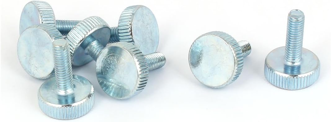 M5x16mm Thread Carbon Steel Knurled Round Head Thumb Screws 8pcs