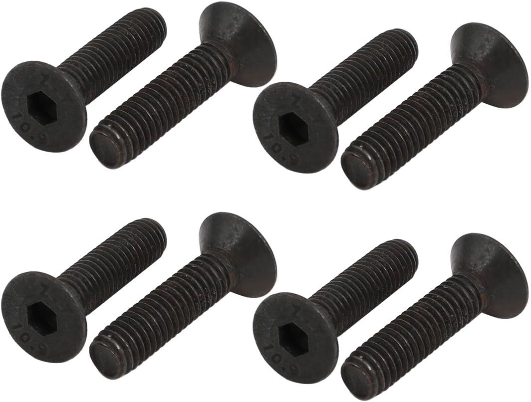 8pcs M6x25mm Flat Countersunk Head Hex Socket Left Hand Thread Bolt DIN7991