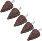 30mm Cone Shape Abrasive Flap Wheel 1/4" Shank for Deburring Sanding Polishing 120 Grits 5 Pcs