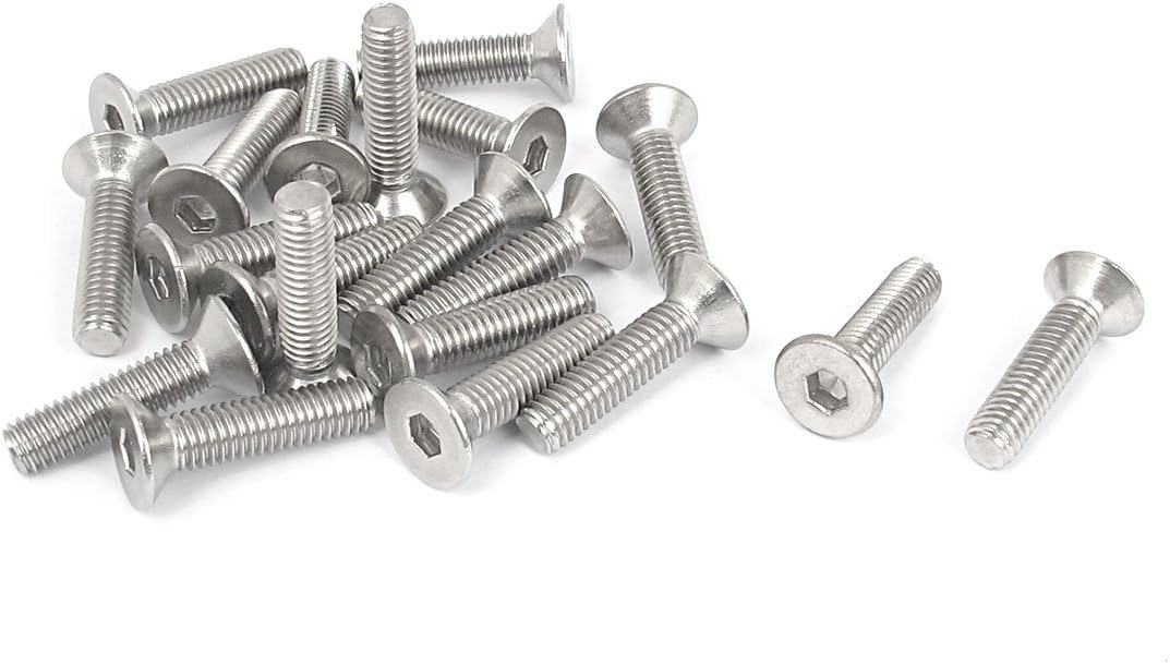 a15101300ux0181 M6 x 25mm Metric Hex Socket Countersunk Flat Head Screw Bolts 20PCS
