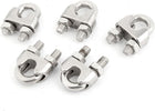 5 Pcs Stainless Steel Cable Clip Clamp Silver Tone for 10mm Wire Rope