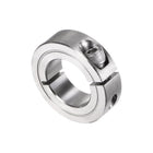 Single Split Clamp-On Shaft Collar 1-1/8" Bore One-Piece Clamping Collar, 1-7/8" OD, 1/2" Width, 304 Stainless Steel Axle Collar Clamp, Set Screw Style