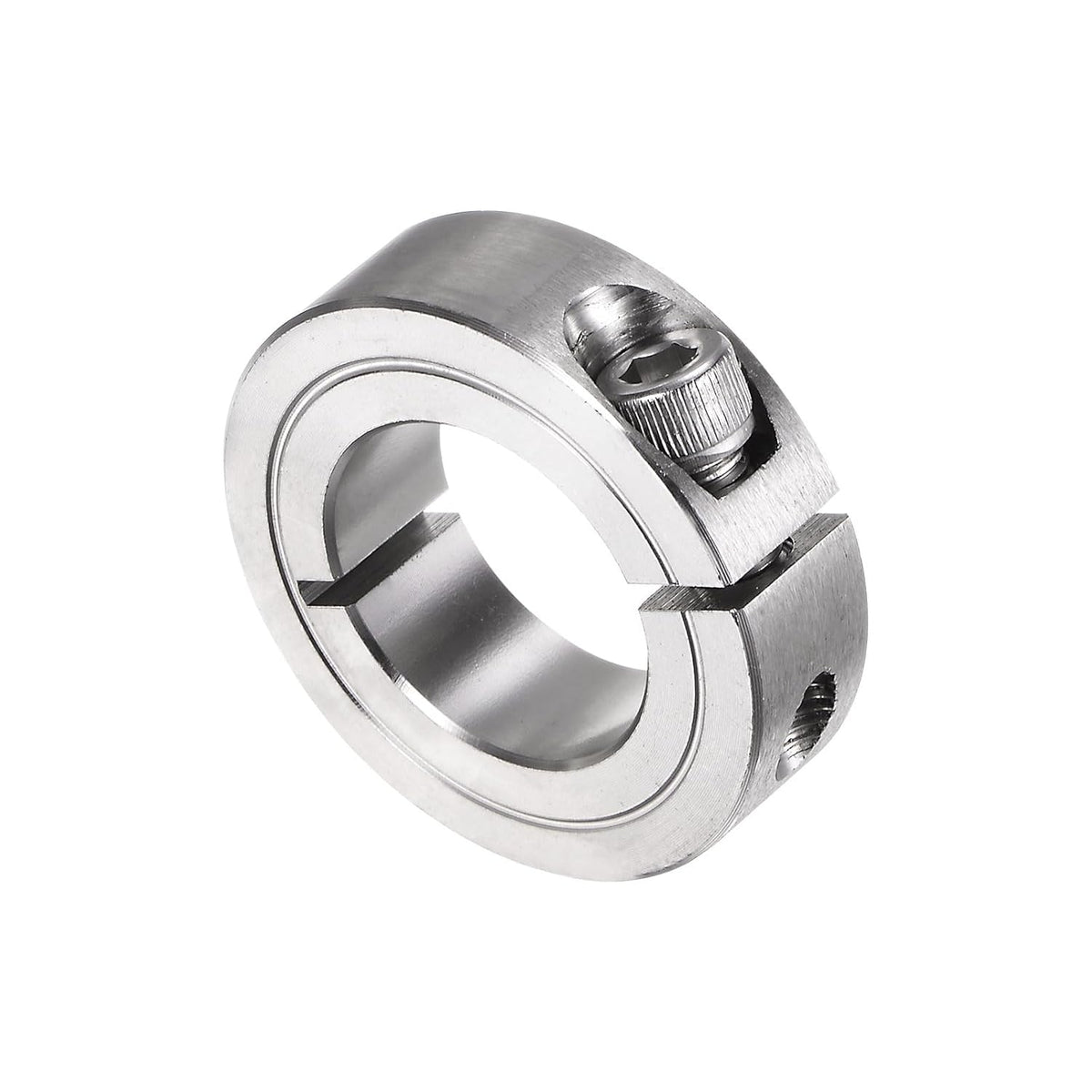 Single Split Clamp-On Shaft Collar 1" Bore One-Piece Clamping Collar, 1-3/4" OD, 1/2" Width, 304 Stainless Steel Axle Collar Clamp, Set Screw Style