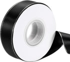 LinkMejor Satin Ribbon with Gold Edge, 1 Inch x 25 Yards Double Face Polyester Satin Ribbon for Gift Wrapping, Flower Bouquet, Crafts, Wedding Party Decorations, Bow Making, Black