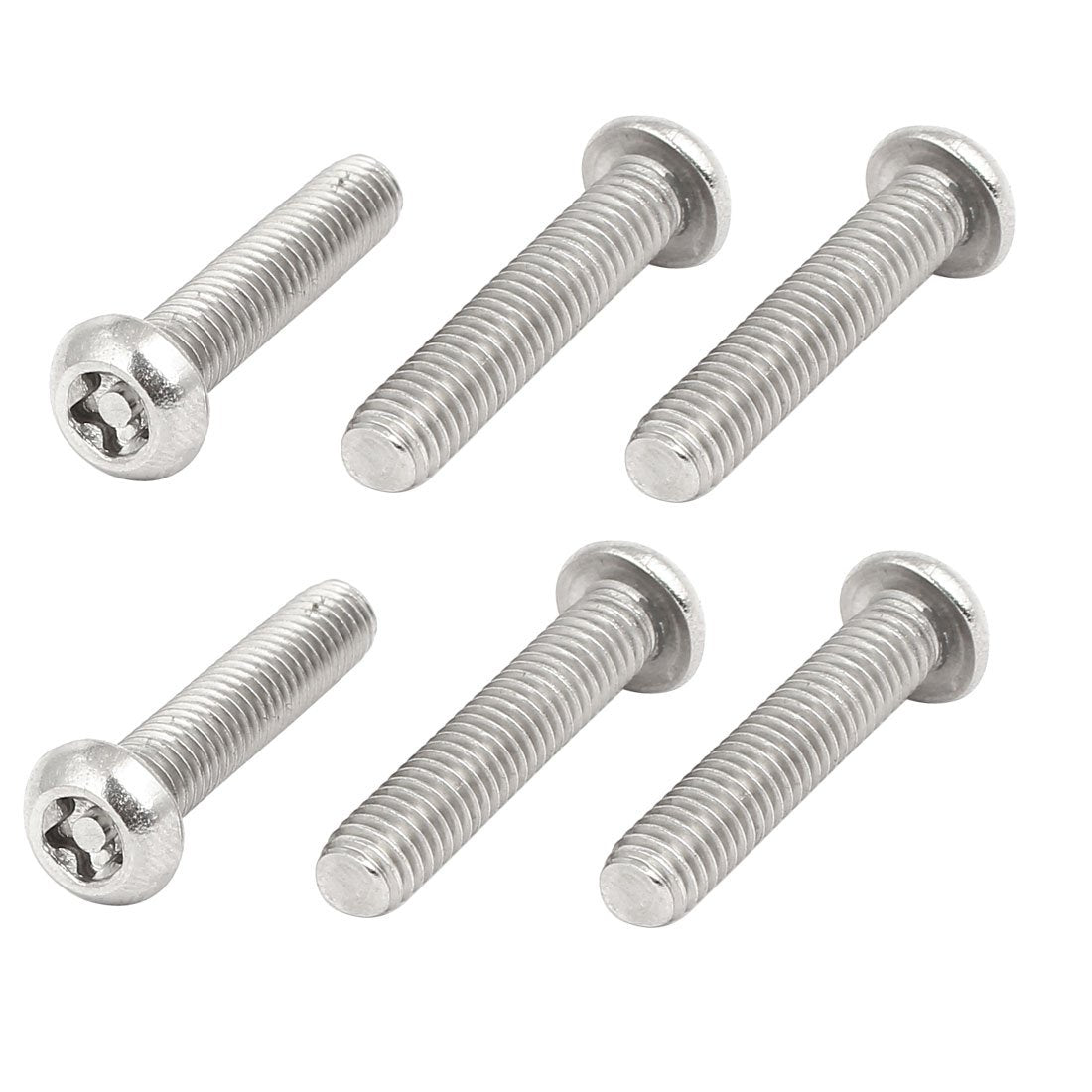 M6x30mm 304 Stainless Steel Button Head Torx Five-Lobe Tamper Screw 6pcs
