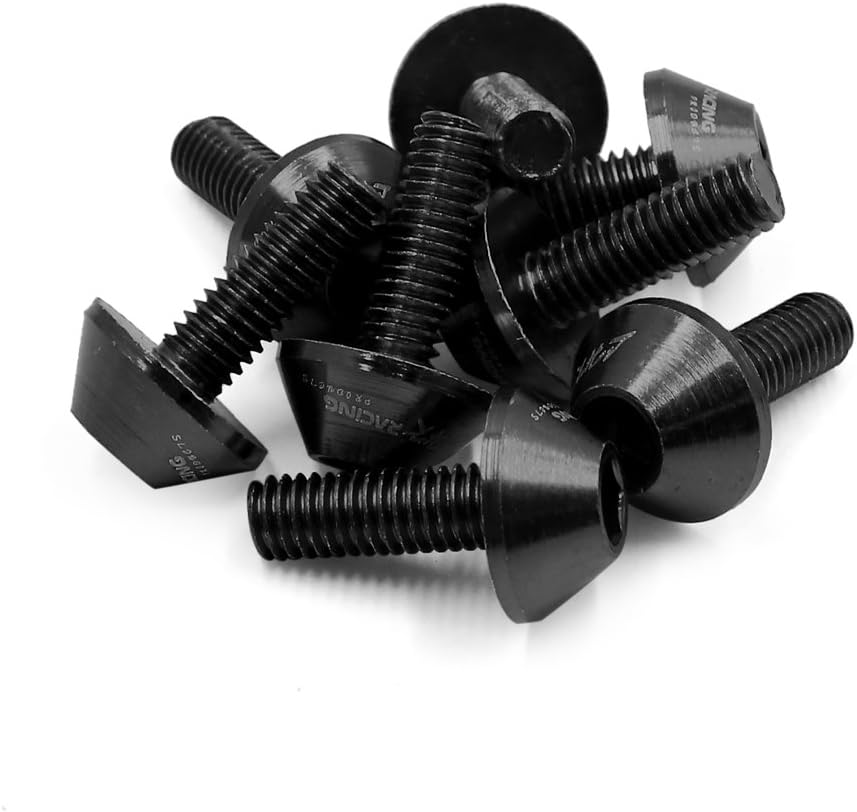 8pcs Black Aluminum Alloy Motorcycle Car Hex Socket Bolts Screws M6 X 16