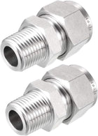 Compression Tube Fitting, 1/2 NPT Male x Ф3/4" Tube OD with Double Ferrules 2pcs