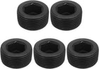 5Pcs Male Thread Socket Pipe Plugs, NPT 1" Carbon Steel Internal Hex Thread Pipe Caps for Pipe Fitting and Sealing, Black