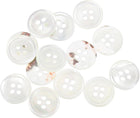 14 Pcs Natural Shell Buttons, 4 Hole Mother of Pearl Buttons 15mm Sewing Craft Buttons for Shirt Sewing DIY Crafts Decoration, White/Red