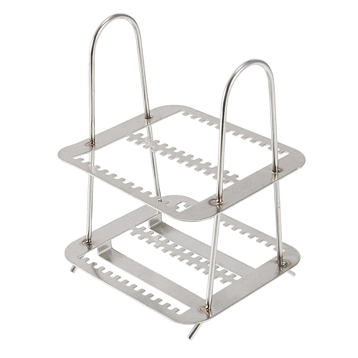 Microscope Slides Rack 26 Positions Stainless Steel Staining Rack Silver Tone for Research Experiments
