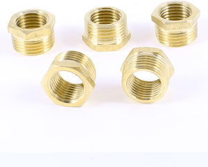 5 Pcs Brass 1/2"PT x 3/8"PT M/F Thread Hose Pipe Couplers Fittings