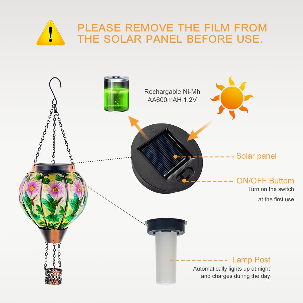 LinkMejor Hummingbird Hot Air Balloon Solly Lys lantern