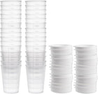 Measuring Cup 50ml Plastic Graduated Beaker Transparent with Lid for Lab Kitchen liquids 30pcs