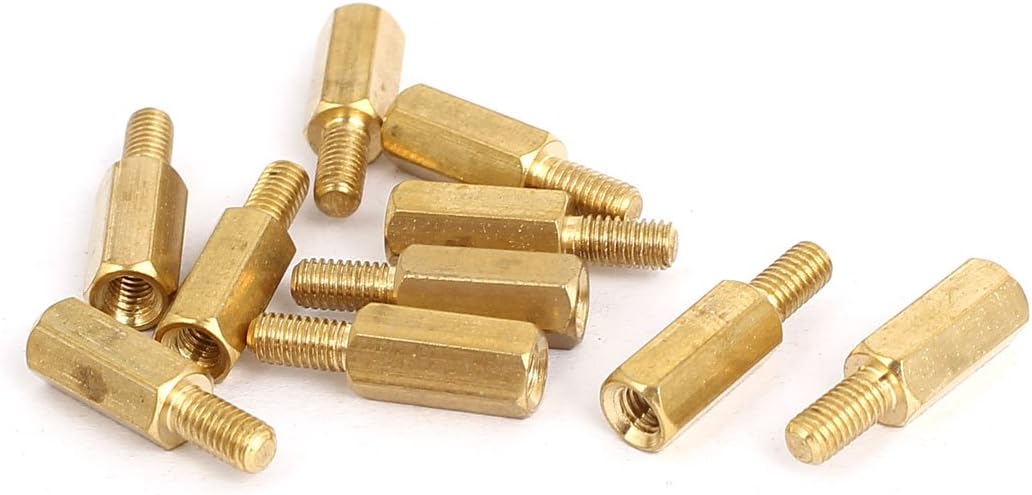 M3 Male/Female Insulated Brass Standoff Hexagonal Spacer 10+6mm 10pcs