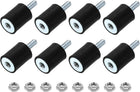 M6 Rubber Mounts, 8Pcs 20x25mm(DxH) Rubber Cylindrical Anti Vibration Isolator Shock Absorber with Lock Nut for Car Bobbin Generator Air Compressors
