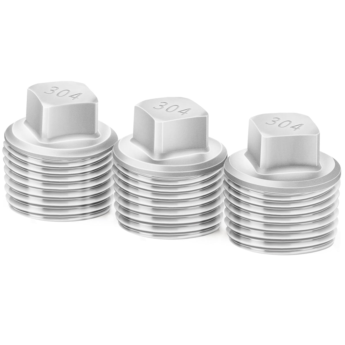 LinkMejor 304 Çelik Boru Bağlantısı, Dış Kare Kafa Soket Boru Bağlantısı, 1/2" NPT Erkek Diş Adaptörü (12-PAK)