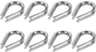 5/16" M8 Stainless Steel Thimble, 304 Stainless Steel Wire Rope Cable Thimbles Rigging Marine Grade, Silver 8Pcs