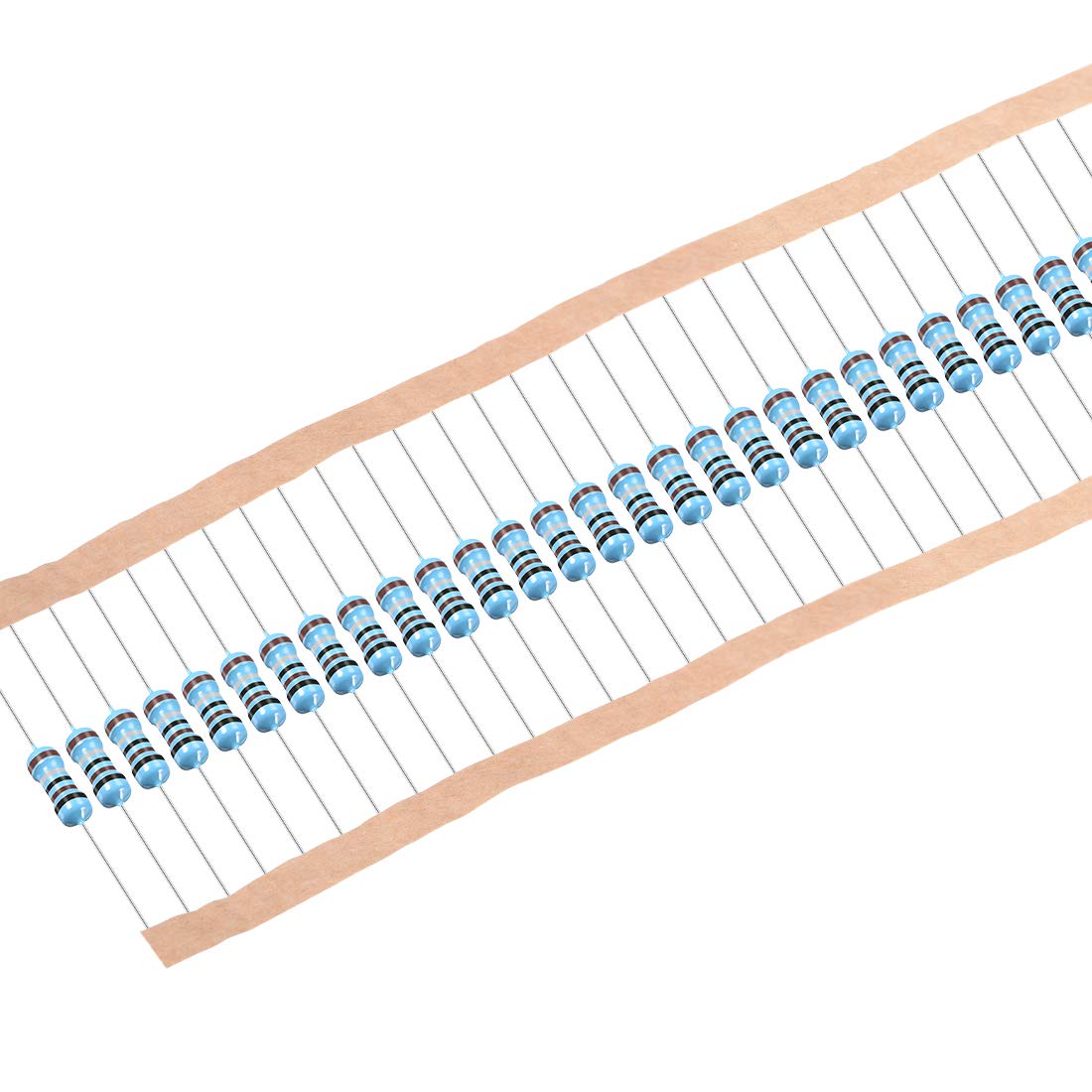 50Pcs 0.1 Ohm Resistor, 1/2W 1% Tolerance Metal Film Resistors, Lead, 5 Bands for DIY Electronic Projects and Experiments