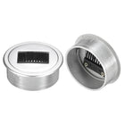 2Pcs Cable Hole Cover, 2-3/8 Inch(60mm) ABS Desk Cable Wire Cord Grommets Hole Cover for Office Computer Desk Wire Organizer, Silver