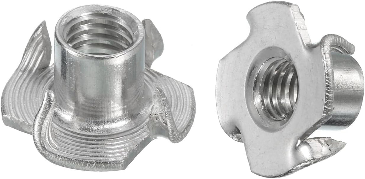 3/8"-16 T-nut 25pcs 304 Stainless Steel 4 Pronged Tee Nuts for Furniture Woodwork Cabinetry Threaded Insertion