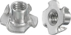 3/8"-16 T-nut 25pcs 304 Stainless Steel 4 Pronged Tee Nuts for Furniture Woodwork Cabinetry Threaded Insertion