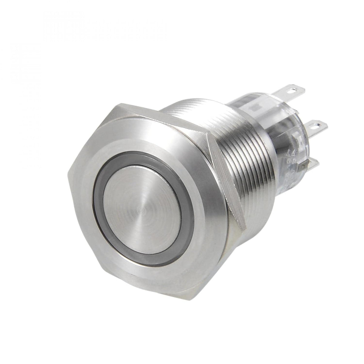 Latching Metal Push Button Switch 22mm Mounting Dia DPDT 2NO 2NC 24V Red LED Light