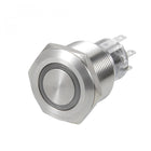 Latching Metal Push Button Switch 22mm Mounting Dia DPDT 2NO 2NC 24V Red LED Light