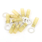 RV5.5-10 Heat Shrink Electrical Connectors Shrinkable Wire Solder Terminals AWG 12-10 with 10 Piece, Yellow