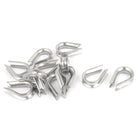 3mm 303 Stainless Steel Wire Rope Cable Thimbles Silver Tone 12pcs