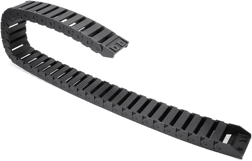 R28 15mm x 40mm (InnerH*InnerW) Black Plastic Wire Carrier Cable Drag Chain 1M Length for CNC