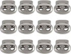 LinkMejor 12 Pcs Plastic Cord Locks Spring Stopper Double Hole Toggle Fastener Stopper Rope End for Drawstrings Clothing Shoelaces Bags