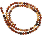 Mixed Brown Agate Beads 4mm Natural Gemstone Beads, Smooth Round Loose Beads for Bracelet Jewelry Making DIY (1 Strand - 90pcs)